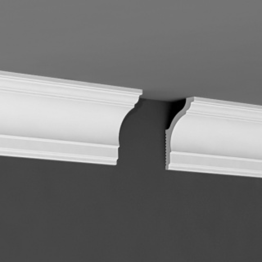 Плинтус потолочный Де-Багет П 10 70/40 (под натяжной потолок) (70 шт) Экструдированный
