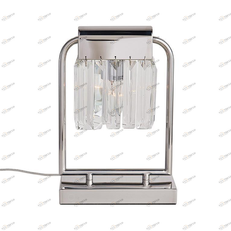 Настольная лампа с хрустальными подвесками хром Newport NEWPORT ИНТЕРЬЕРНЫЕ 00-3834816 Прозрачный;хром 