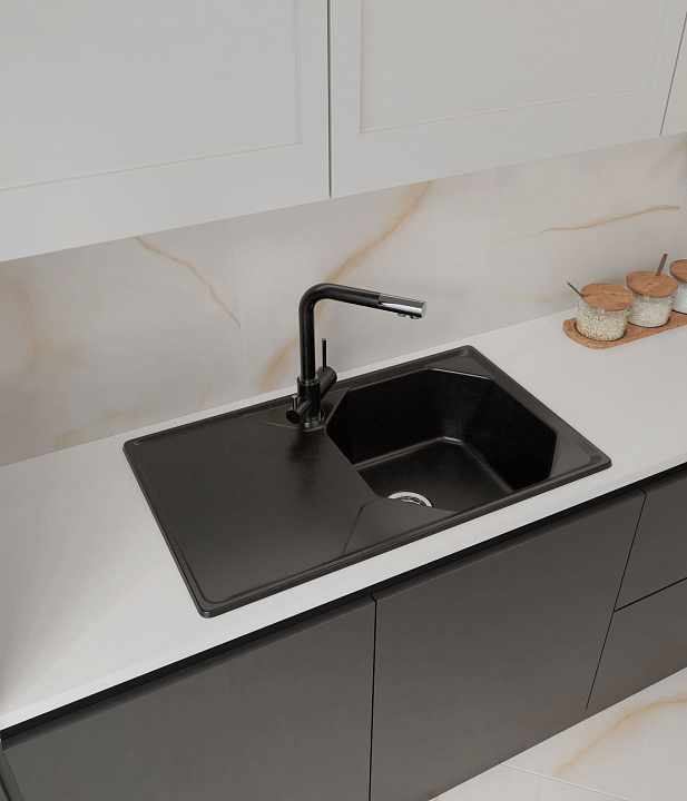 Кухонная мойка Искусственный камень UNIQUE S129 GranFest U-840L-S129 - Вид №1