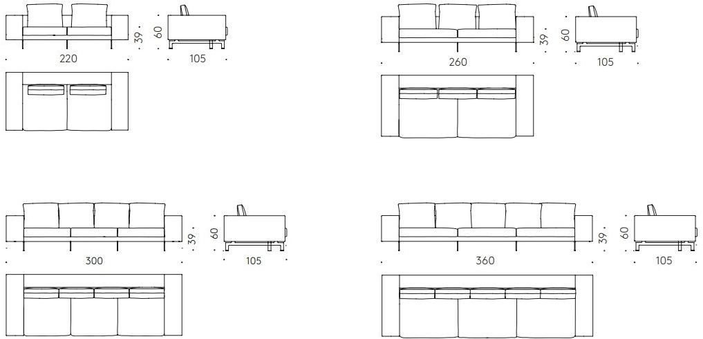 DE PADOVA 3-х местный диван с шезлонгом Flying landscape sun-id-1429104 - Вид №4