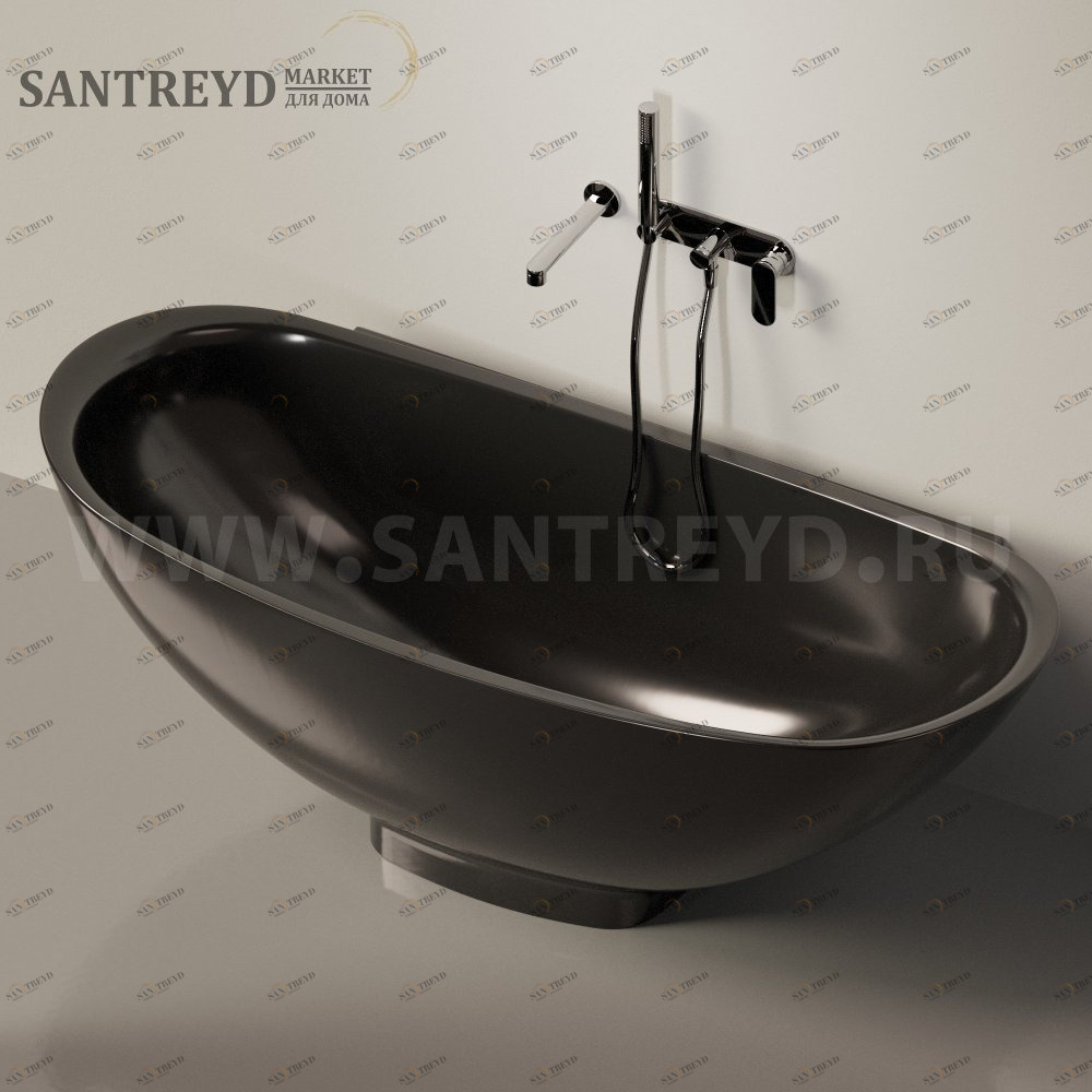 Ванна пристенная IO e SI черная Ceramica Flaminia IO709017