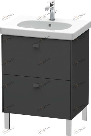 BR442504949 Тумбочка напольная Brioso #BR4425 620 x 469 мм Графит матовый, декор Duravit