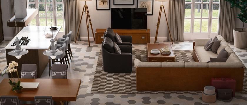 Caroti Модульный угловой диван из ткани с местом для хранения вещей Via montenapoleone 2048  - Вид №2