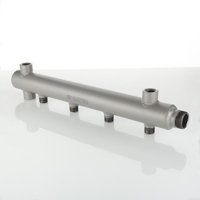 VTc.510.BS.060405 Коллектор из стали с межосевым расстоянием выходов 100 мм Valtec 1", 5 x 1/2"  - Вид №1