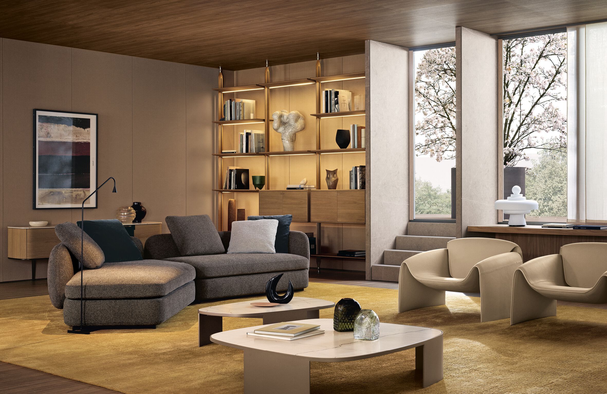 Прямоугольный тканевый ковер Poliform RELIEF ARCH-00099093 - Вид №1