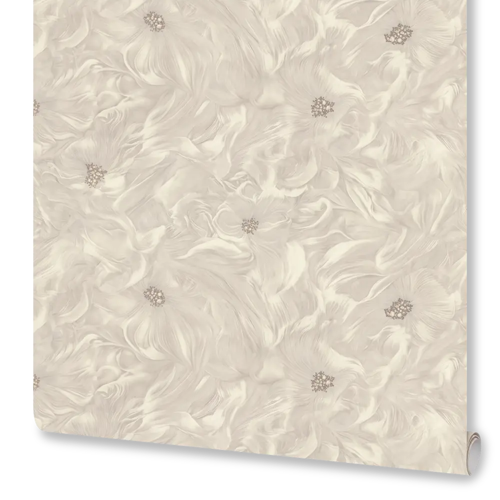 Флизелиновые обои Euro Decor Mia с цветочным узором, бежевые 1.06 м 89423752 STLM-1563511
