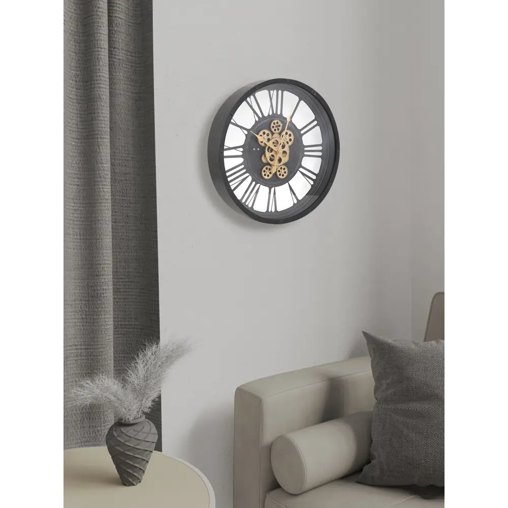 Часы настенные Dream River Шестеренки круглые металл цвет черно-коричневый  ø46  см STLM-2174512 - Вид №5