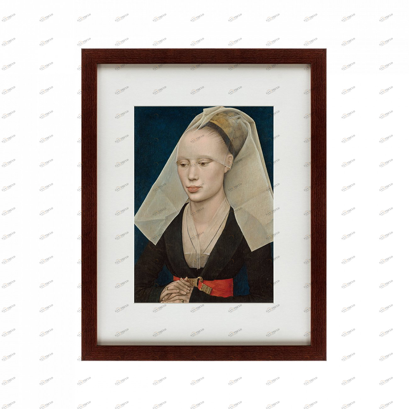 Картина в раме 47х60 см Portrait of a Lady, 1460 КАРТИНЫ В КВАРТИРУ  135585 Бежевый;красный;черный;разноцветный 