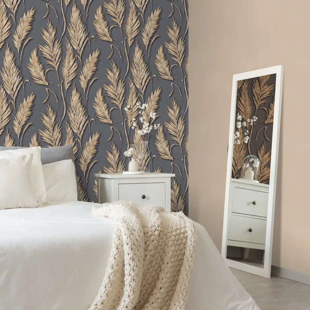 Обои флизелиновые Odelia темно-бежевые 1.06 м DI5042-22 DIAMOND STLM-2161575 - Вид №3