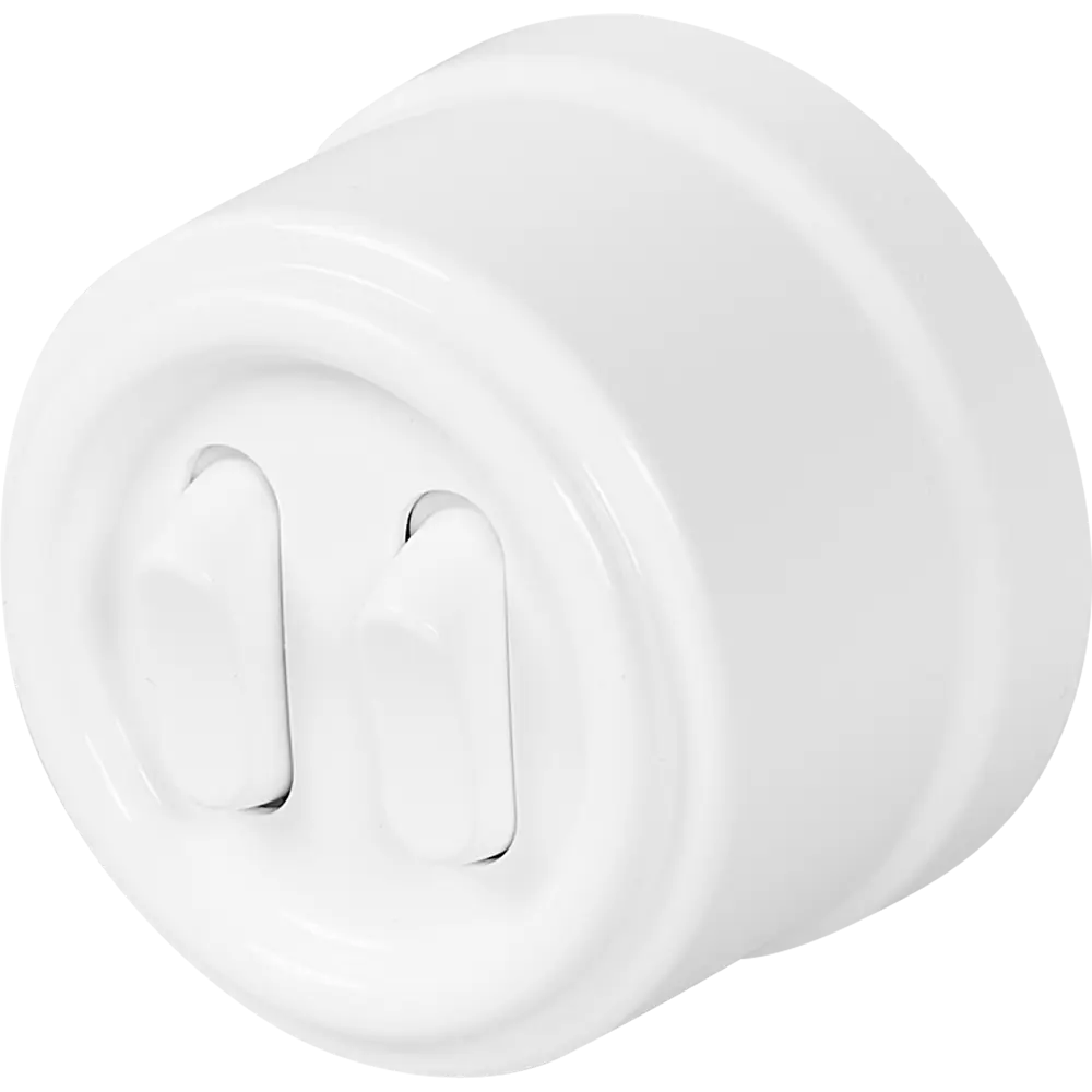 84229194 Выключатель Electraline двухклавишный белый STLM-0047229