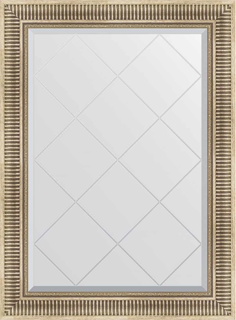BY 4196 Зеркало с гравировкой в багетной раме - серебряный акведук 93 mm EVOFORM Exclusive-G
