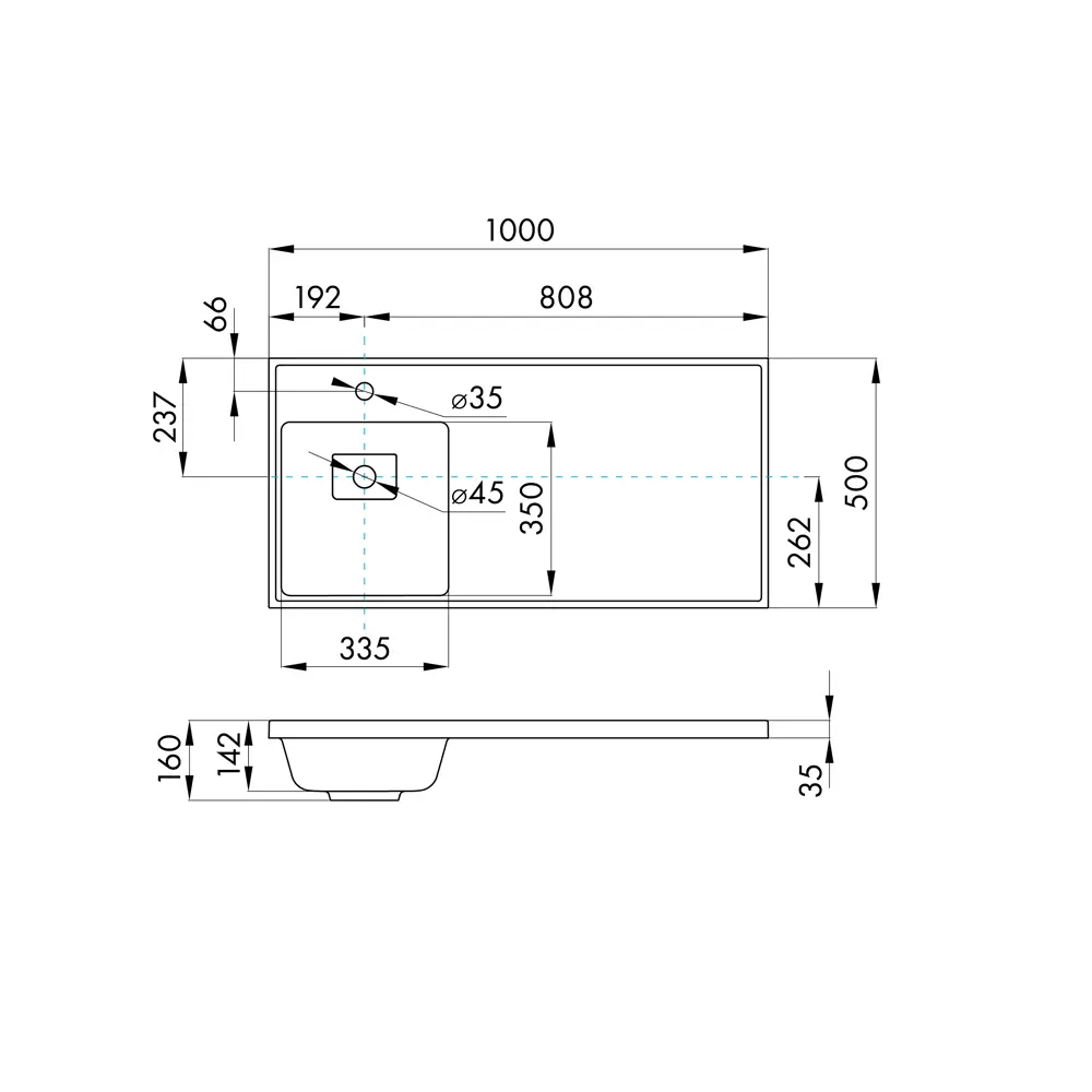 Раковина на стиральную машину Aquaton Лайн 100 см левая графит 84757235 STLM-2099722 - Вид №5