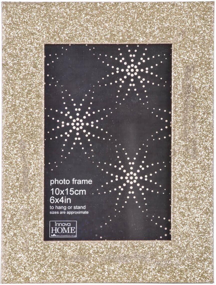 Б0046314 Фоторамка PI00243 Ф/рамка 10*15cm Glitter, золото, МДФ (6/720) Innova