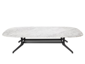 Металлический низкий прямоугольный журнальный столик