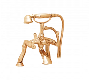 Gentry Home Смеситель для умывальника на три отверстия с выдвижным краном Tiffany Темное золото GH102076