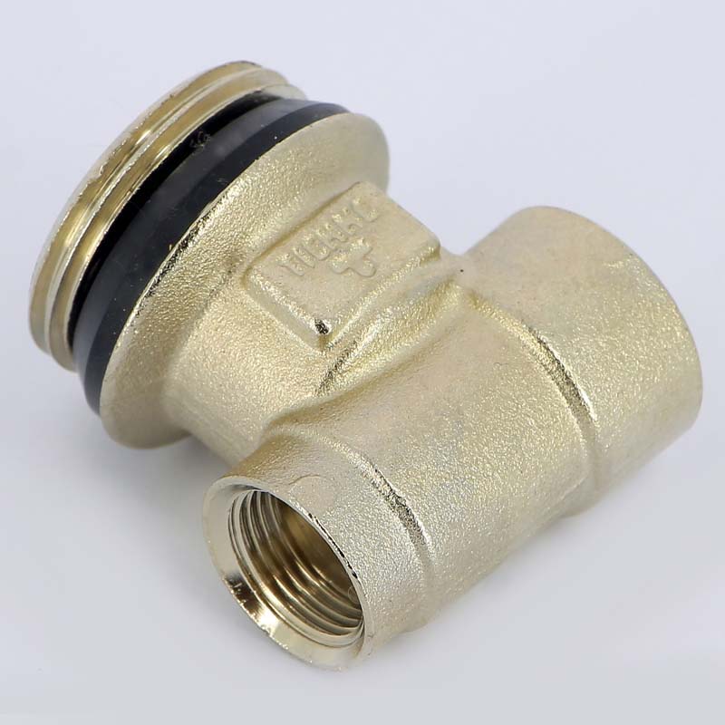 Концевик (тройник) для коллектора TIEMME 1/2"х1"х3/8" никелированный 1950003 - Вид №1