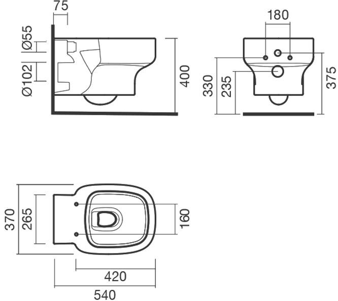 Набор Sanitana подвесной BE YOU: чаша + крышка S10062518200000;S80006461800000 - Вид №2
