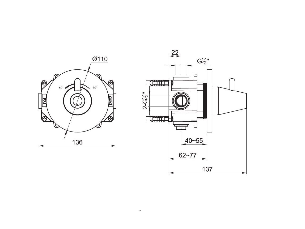Смеситель для душа из нержавеющей стали с ручным душем JEE-O конус ARCH-00050559 - Вид №3