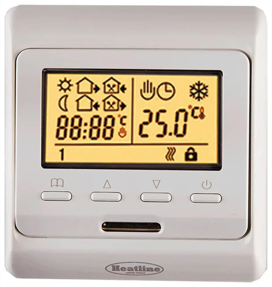 91010248 Терморегулятор для теплого пола Heatline Q401 электронный программируемый цвет белый STLM-0937950