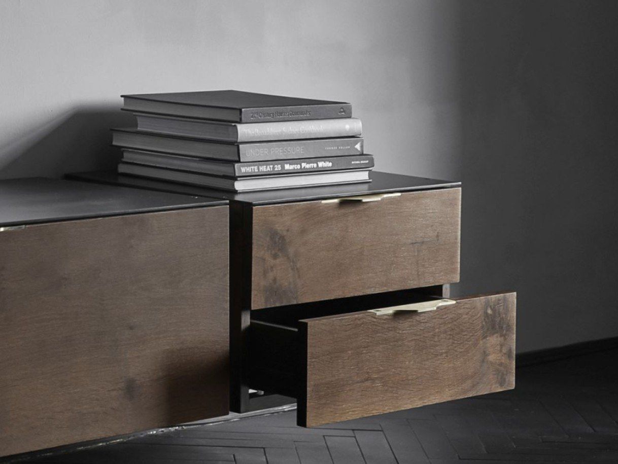 Горизонтальный настенный шкаф из дуба с ящиками District Eight Drift ARCH-00101633 - Вид №1