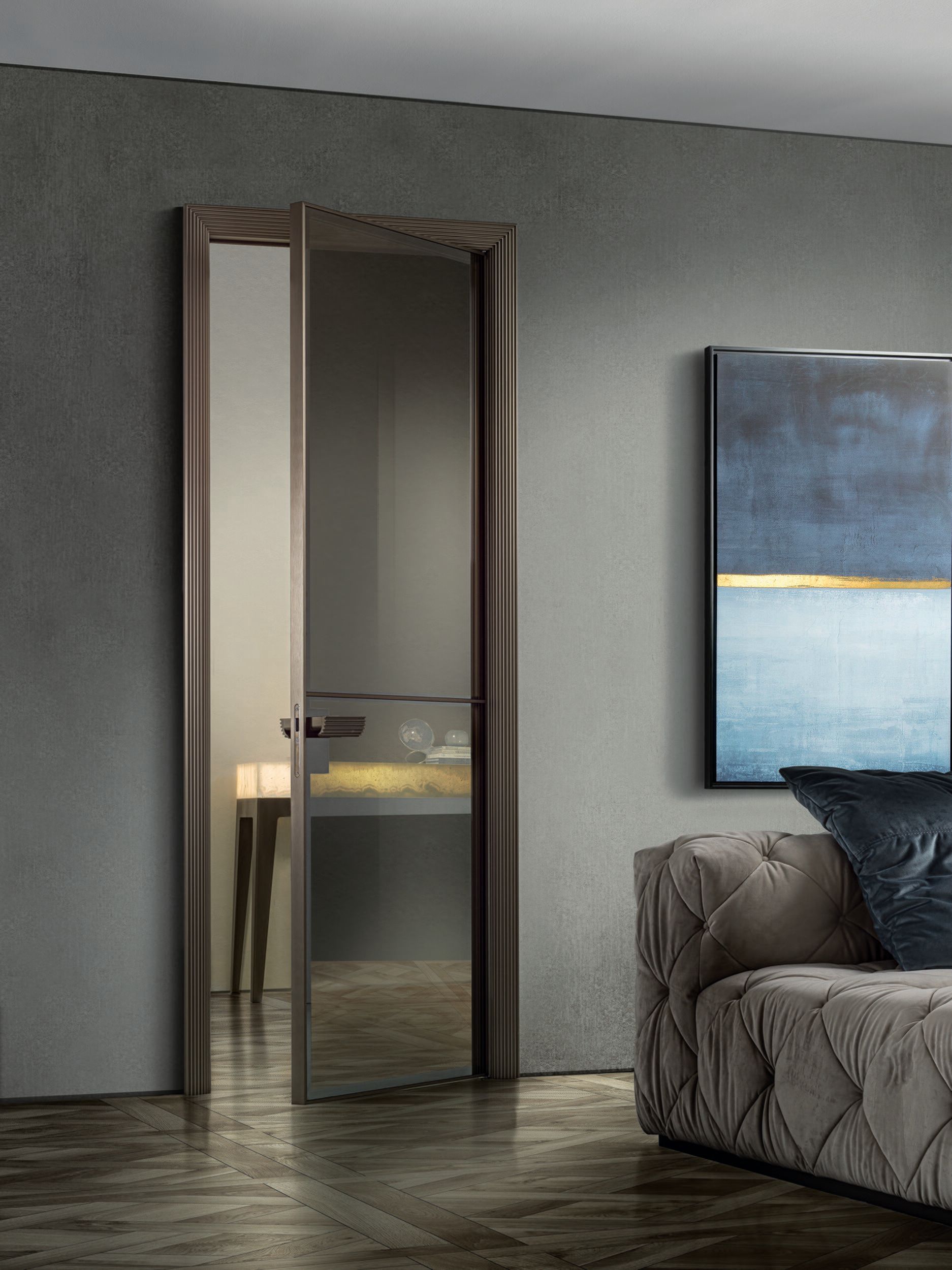 Распашная дверь из закаленного стекла Longhi Aluminiun Chic-Doors ARCH-00142904 - Вид №5