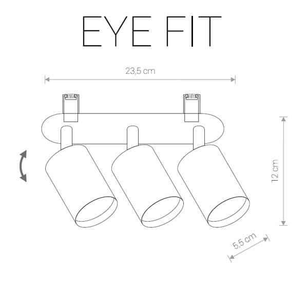 Спот черный встраиваемый с 3 плафонами Nowodvorski Eye Fit 9397 NOWODVORSKI EYE FIT 00-3891285 Черный  - Вид №1