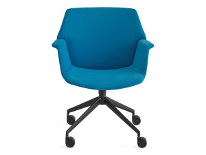 Тканевый поворотный рабочий стул с 4 спицами