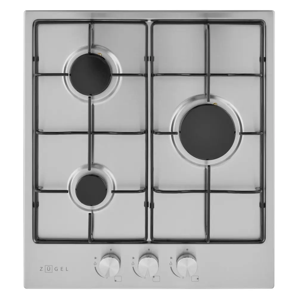 Газовая варочная панель Zugel ZGH453X 45 см 3 конфорки цвет серый STLM-2137106