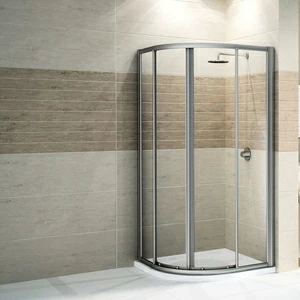 Novellini. Душевой уголок 92x92 см R с серебристым профилем STAR