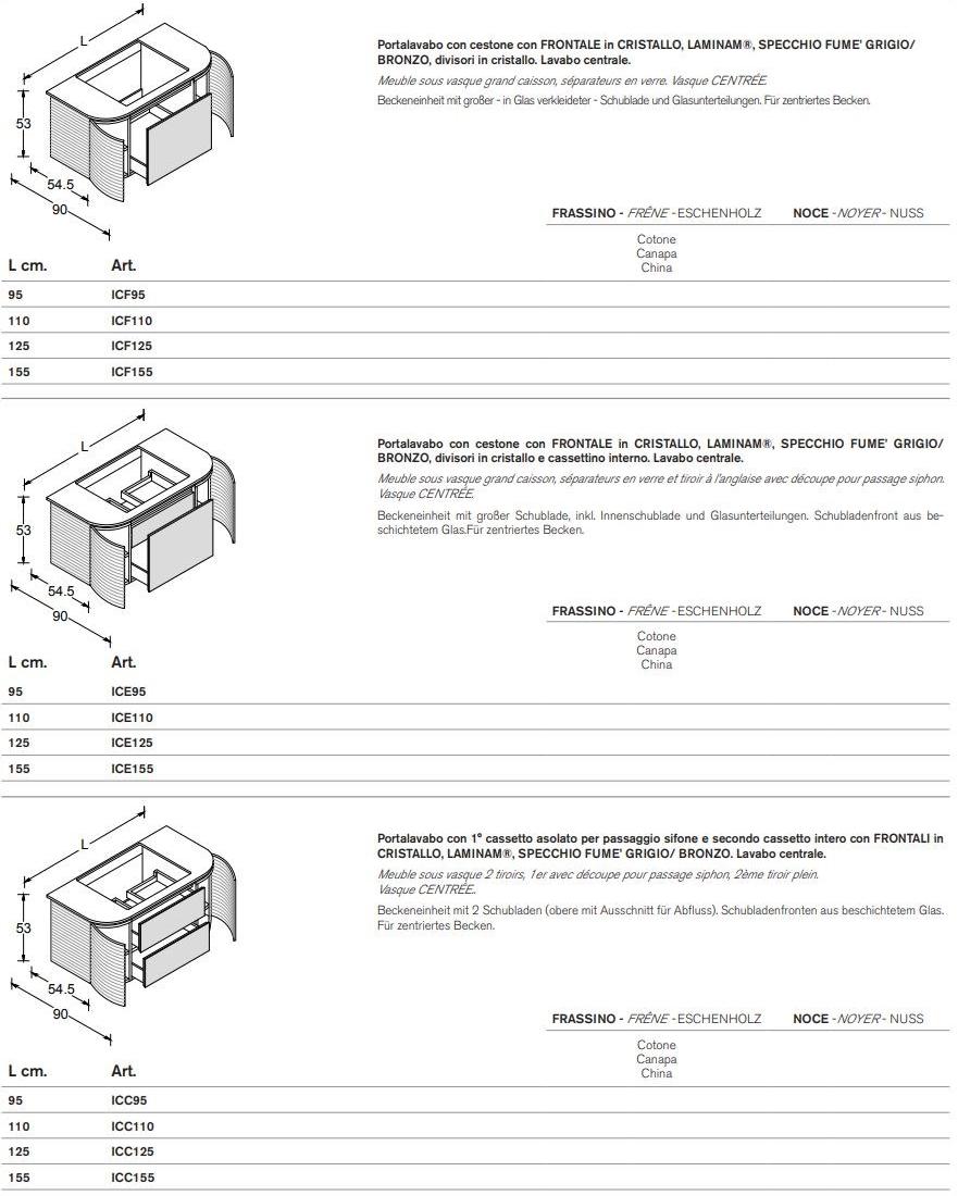 ARTELINEA Подвесная тумба под умывальник из орехового дерева с ящиками Incanto Al 537b - Вид №1