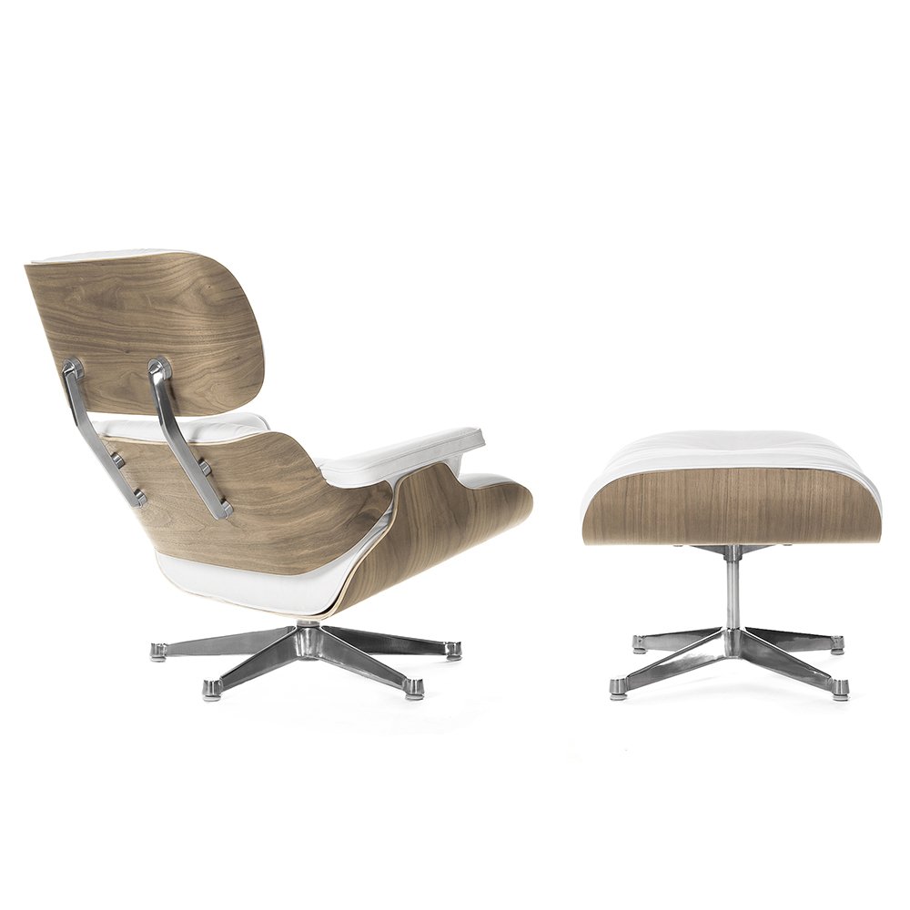 Кресло Eames Style Lounge Chair & Ottoman белое SOHO DESIGN ДИЗАЙНЕРСКИЕ, LOUNGE CHAIR 131495 Белый  - Вид №2