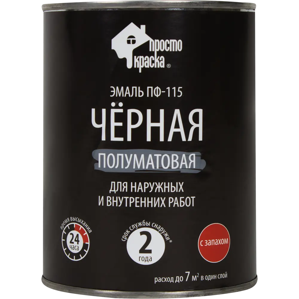 Эмаль ПРОСТОКРАСКА ПФ-115 черная для наружных и внутренних работ 82174339 STLM-0021159 - Вид №1