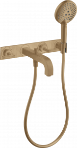 39442140 Смеситель для ванны на 3 отверстия, скрытого монтажа, настенный с рычажными ручками и тарелкой AXOR CITTERIO