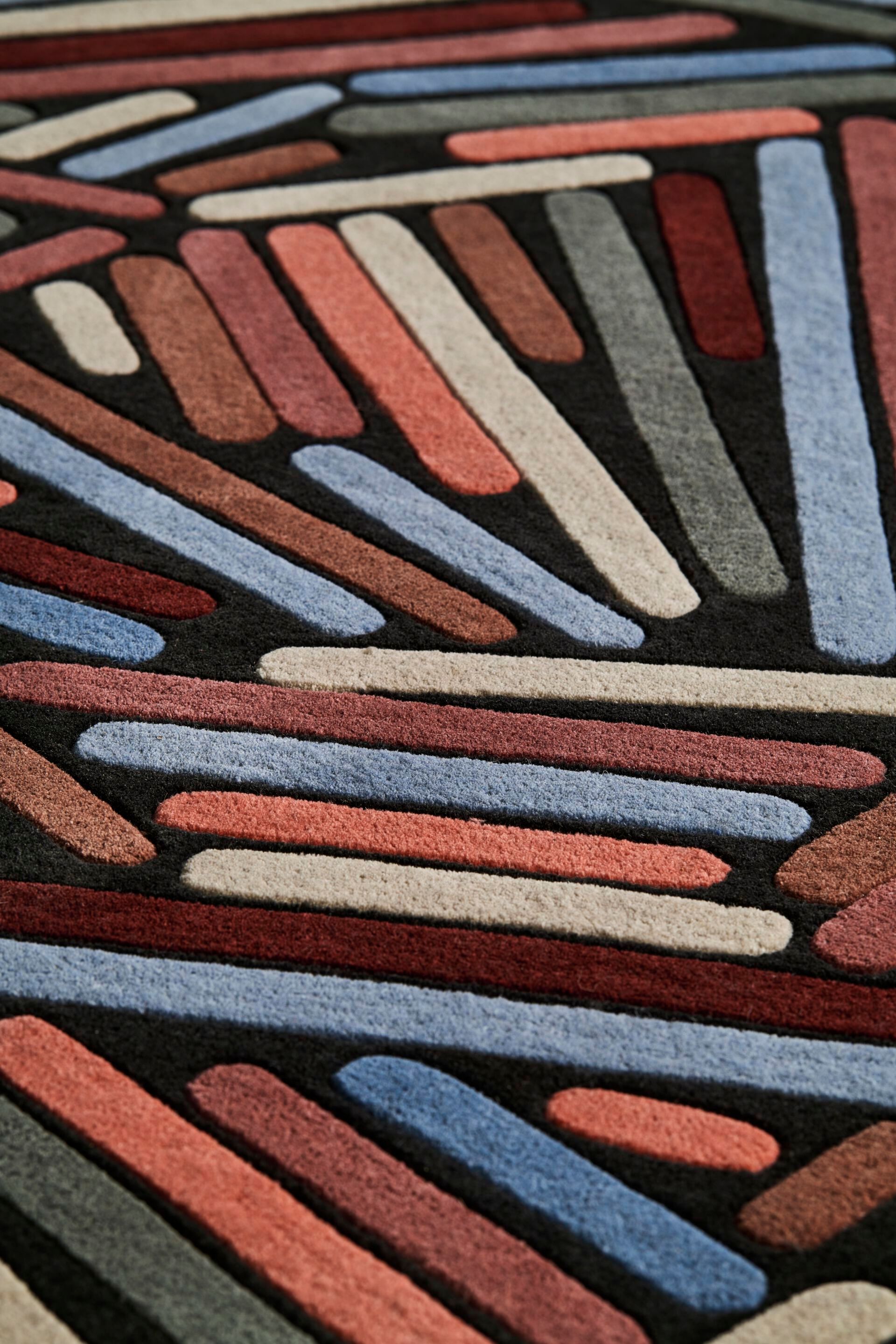 Шерстяной ковер с геометрическим рисунком Toulemonde Bochart BRINDILLE HIVER ARCH-00082005 - Вид №4