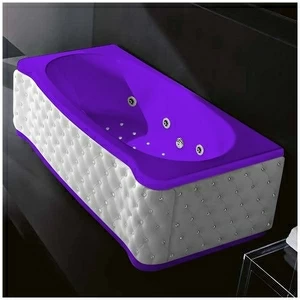 Ванна Gruppo treesse New Classic Young ATC-V674Q-SX-KBS-F фиолетовая с гидромассажем аэромассажем и дезинфекцией прямоугольная левая белая кожа кристаллы сваровски