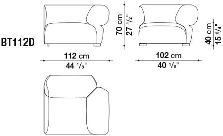 B&B Italia Outdoor Модульный угловой диван из ткани Butterfly sun-id-1421119 - Вид №15
