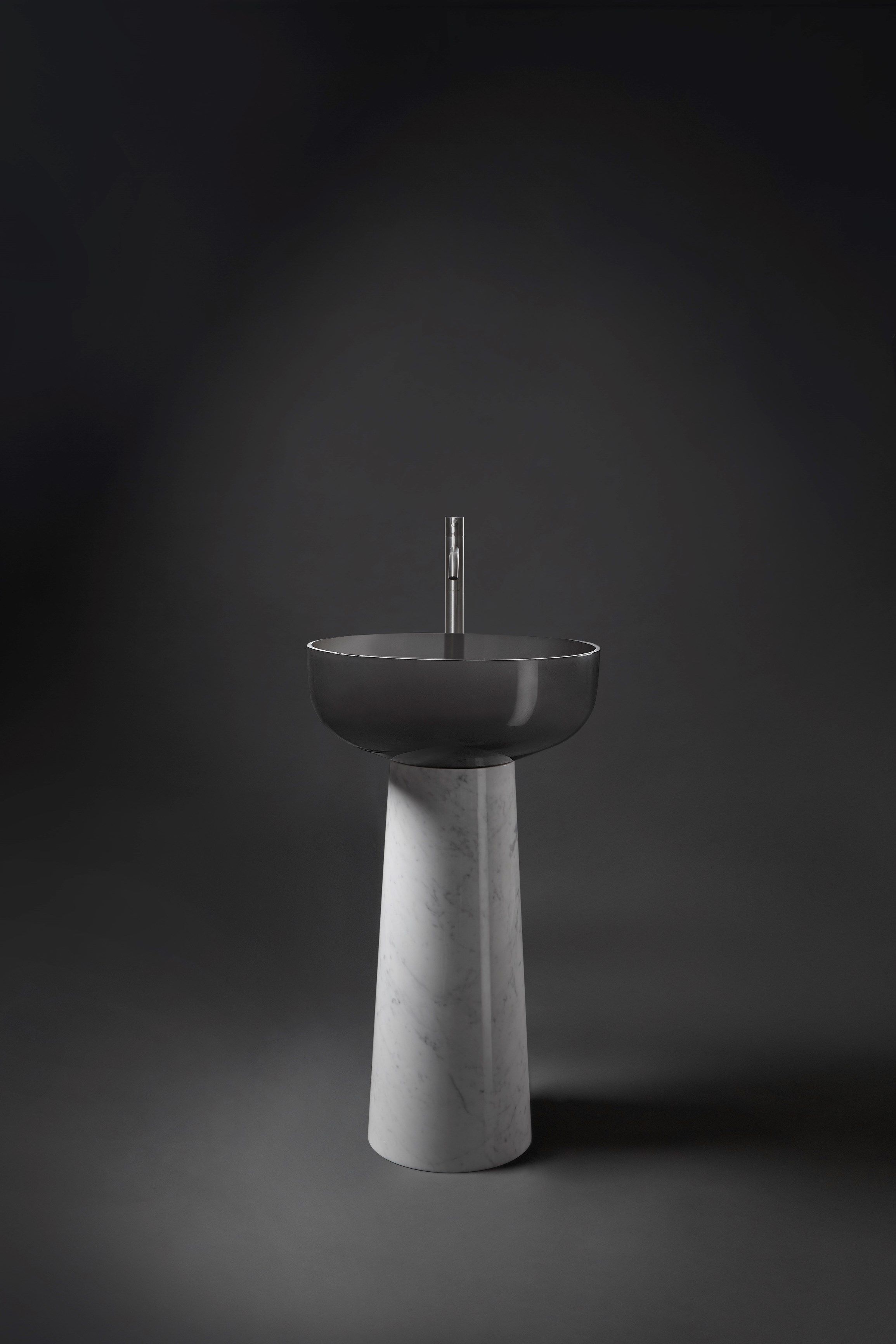 Каррарский мрамор отдельно стоящий круглый умывальник Antoniolupi ALBUME10 + ALBUME21 ARCH-00067725 - Вид №6