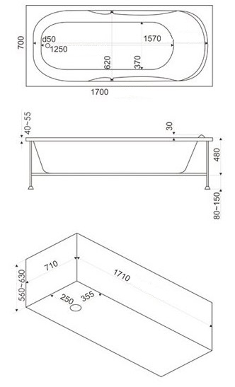 ЗВ00127 Ванна Bas Рио Santreyd - Вид №1