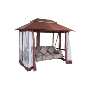 91869593 Качели садовые Zalger garden КС-2019/14 Азуми 3-х местные до 300 кг коричневый STLM-1330084