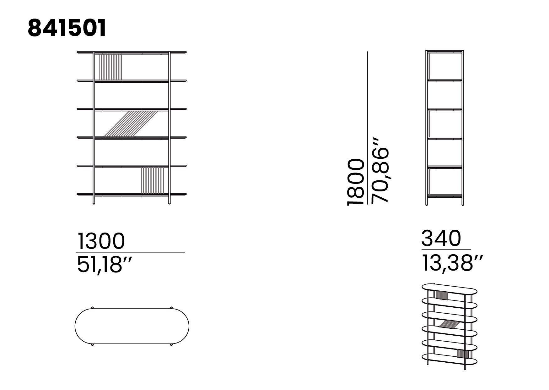Деревянный книжный шкаф animovel Santana ARCH-00094295 - Вид №3