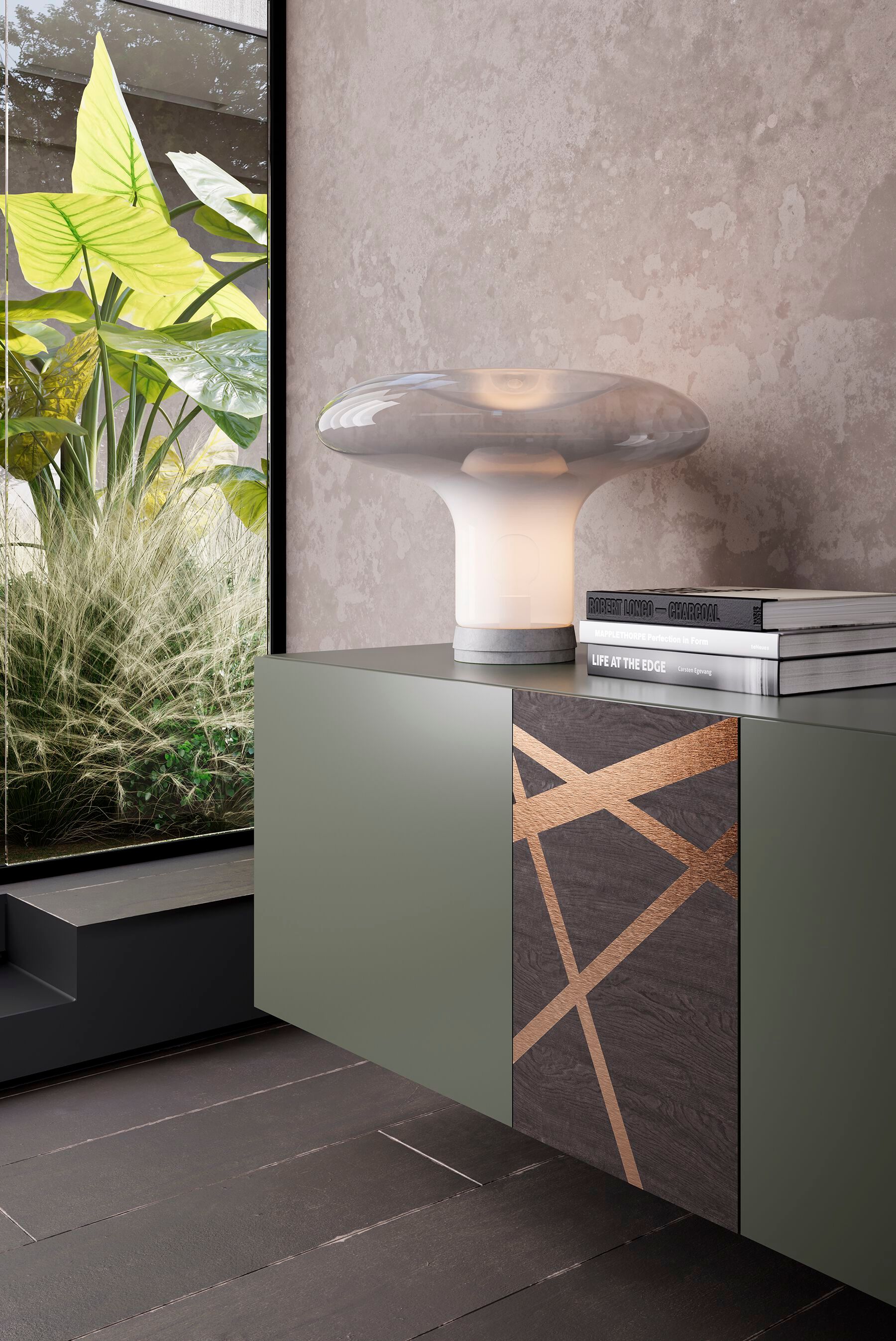 Деревянный шкаф с распашными дверями Voltan барельеф ARCH-00009801