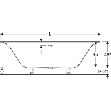 554.045.01.1 Прямоугольная ванна Geberit Soana, с узкими краями, Duo Geberit  - Вид №3