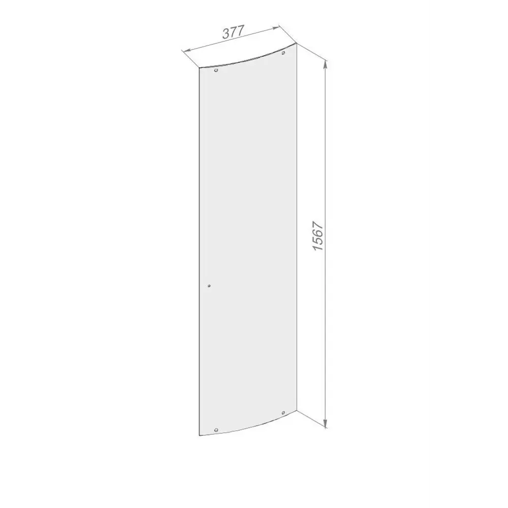 Стекло для распашной душевой двери Domani-Spa Delight 1/4 круга высокий поддон прозрачное 90x90 см STLM-2171173