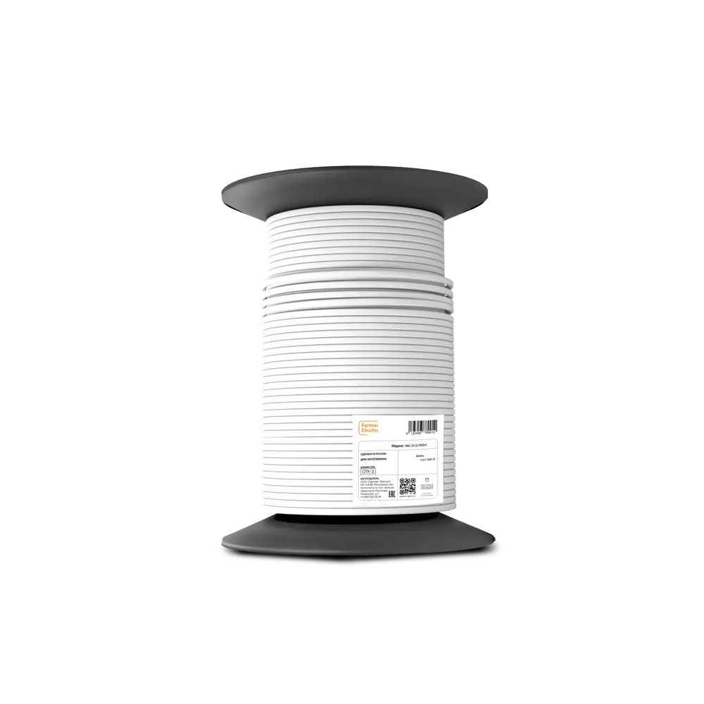 Провод Партнер-Электро ПВС 2x1.5 100 м ГОСТ цвет белый STLM-2008280 - Вид №1