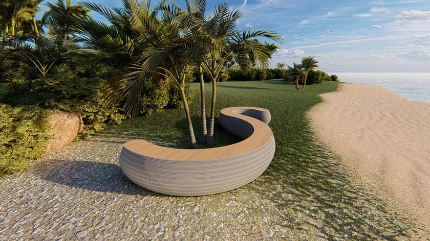 Concreative Бетонная скамья с 3d принтом  1903-038  - Вид №2