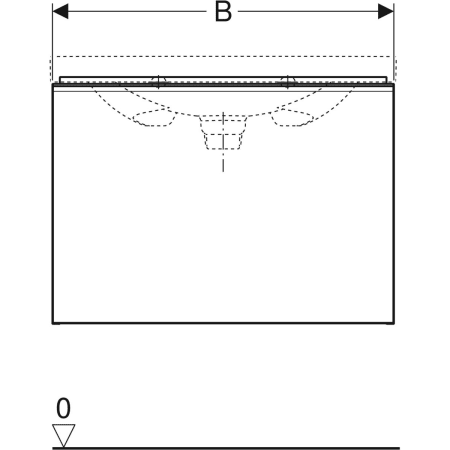 500.611.JL.2 Шкафчик для раковины Geberit Acanto, с одним выдвижным ящиком, одним внутренним выдвижным ящиком и сифоном Geberit  - Вид №3
