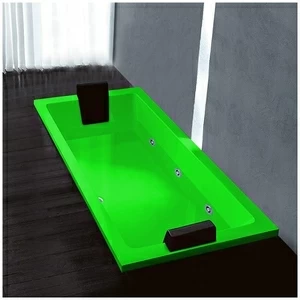 Ванна Gruppo treesse Quadra 180 V078B-SX-ZE зелёная с гидромассажем  и дезинфекцией прямоугольная встроенная левая
