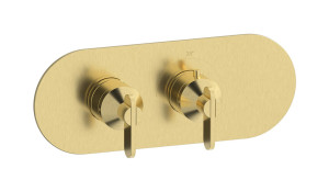 Комплект термостатической пластины и ручек Soho, односторонняя горизонтальная эллиптическая пластина WE ARE IB eua122isnoh Brushed Pale Gold Aqua