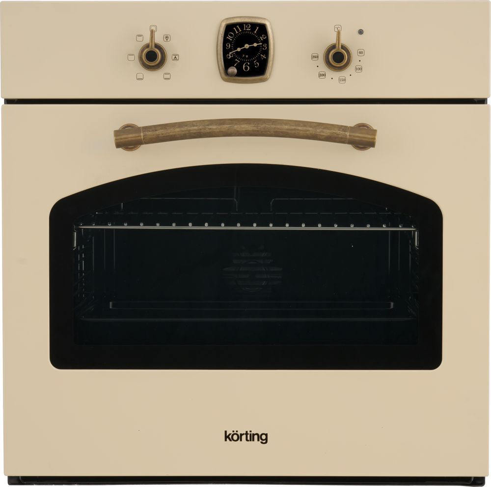 OKB 460 RB Встраиваемые электрические духовки / retro calabria, 59.8 х 59.5 x 56 см, 6 режимов нагрева, аналоговые часы в классическом стиле frank muller, таймер, слоновая кость+бронза Korting Korting Calabria Santreyd 