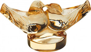10563549 Lalique Фигурка "Два голубя" золотые Хрусталь